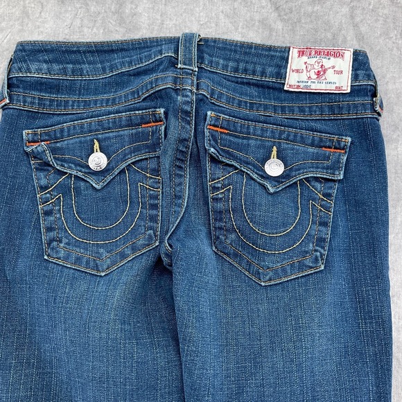 True Religion Jeans Women 29 Blue Jodie Skinny Cotton Stretch Flap Pockets Rock - Picture 11 of 12